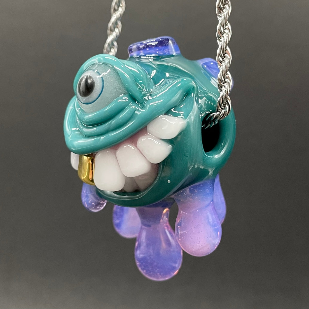 Dripping with sarcasm glass pendant