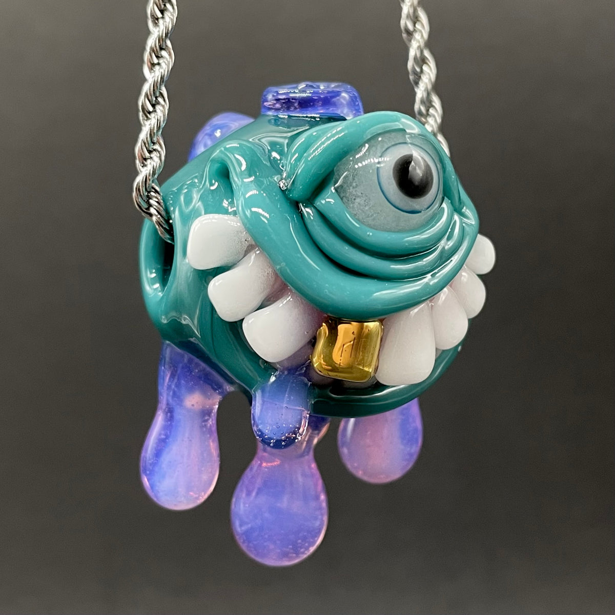 Dripping with sarcasm glass pendant