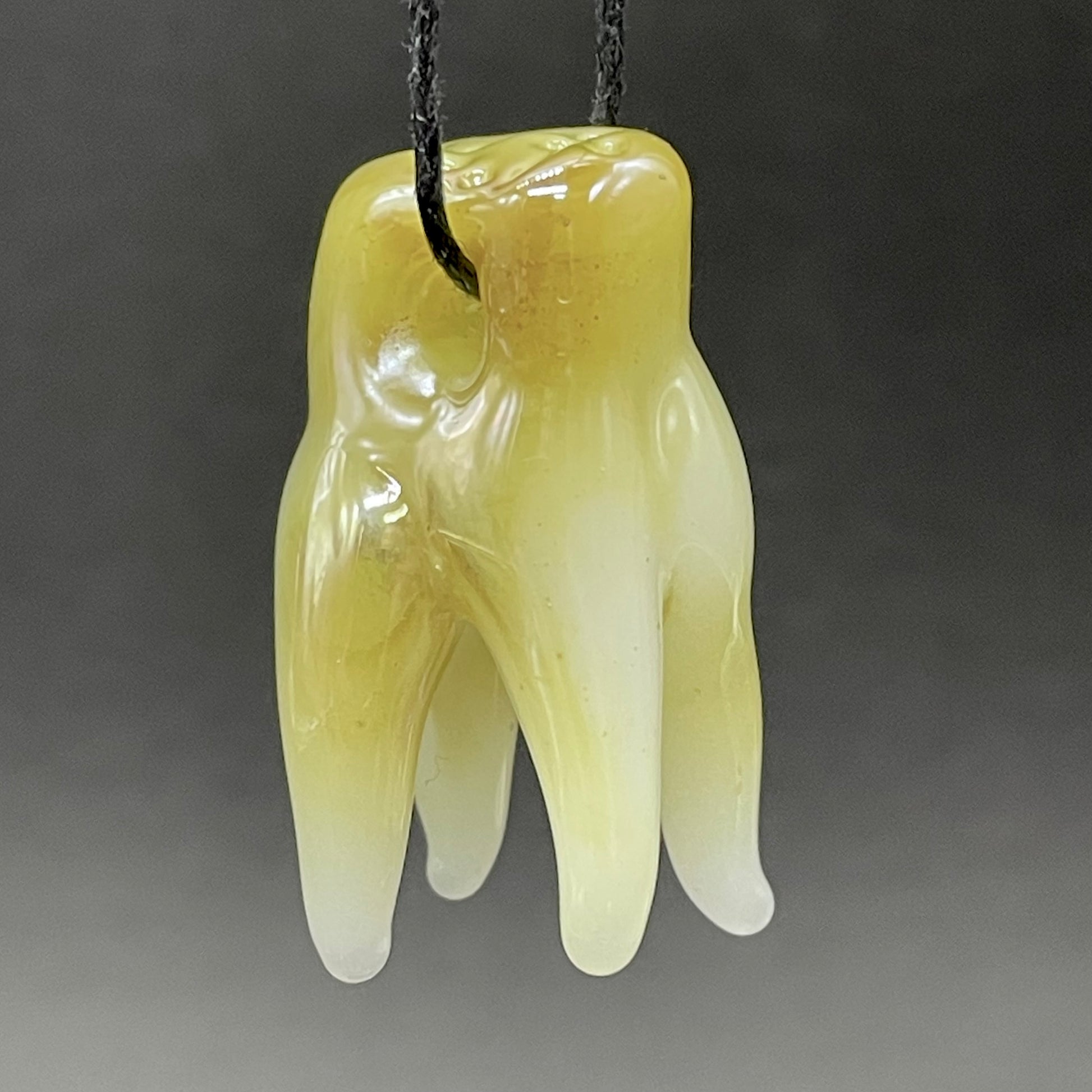 Hand-blown 3 glass tooth beads - Leviathan Glass original