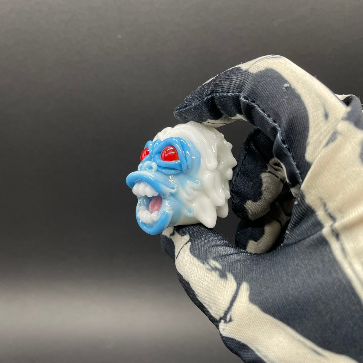 Blown glass yeti pendant