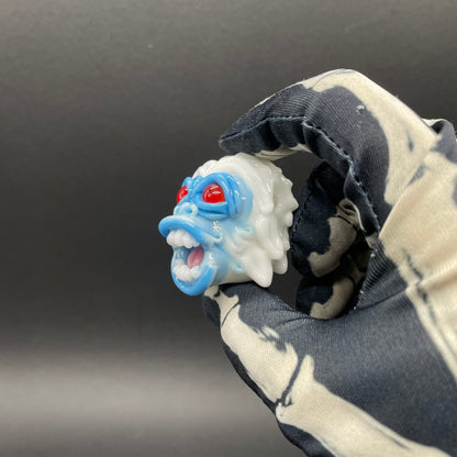 Blown glass yeti pendant
