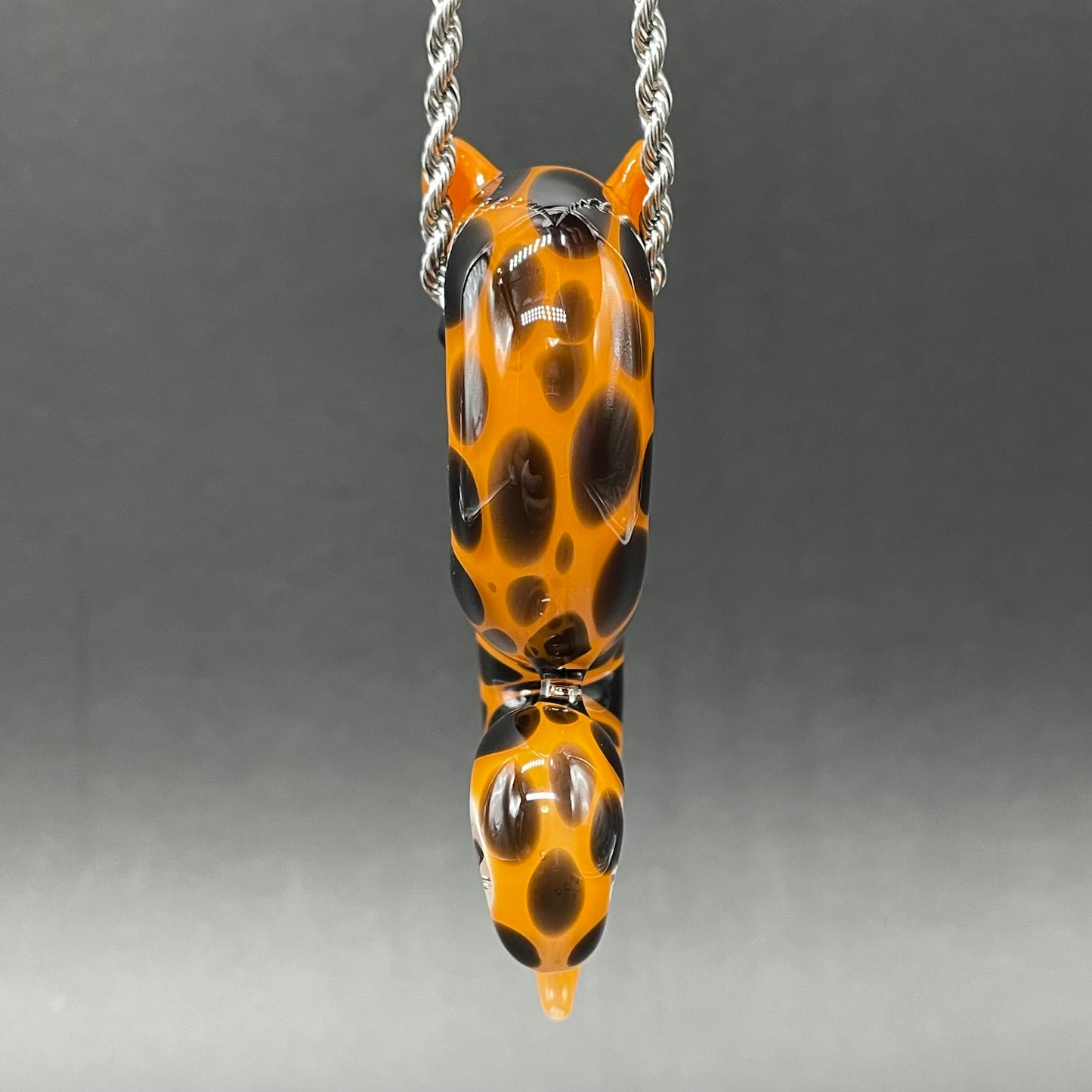 Slithering Chester Cheetah glass pendant