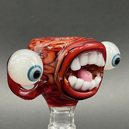 14mm 3 Hole Brain Slide glass art - premium handcrafted piece