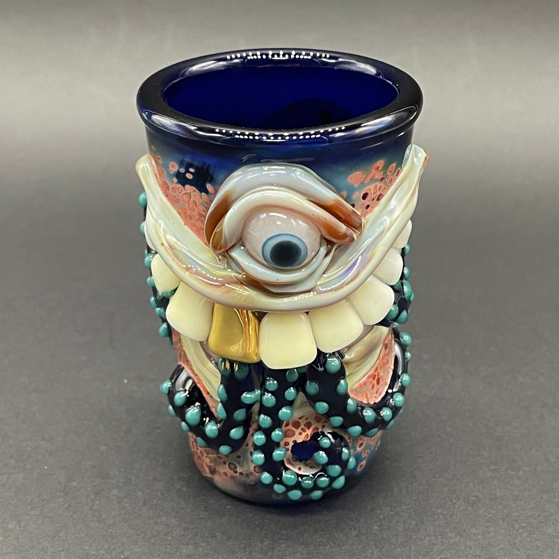 Artisan glass Sushi breath shot glass - detailed craftsmanship