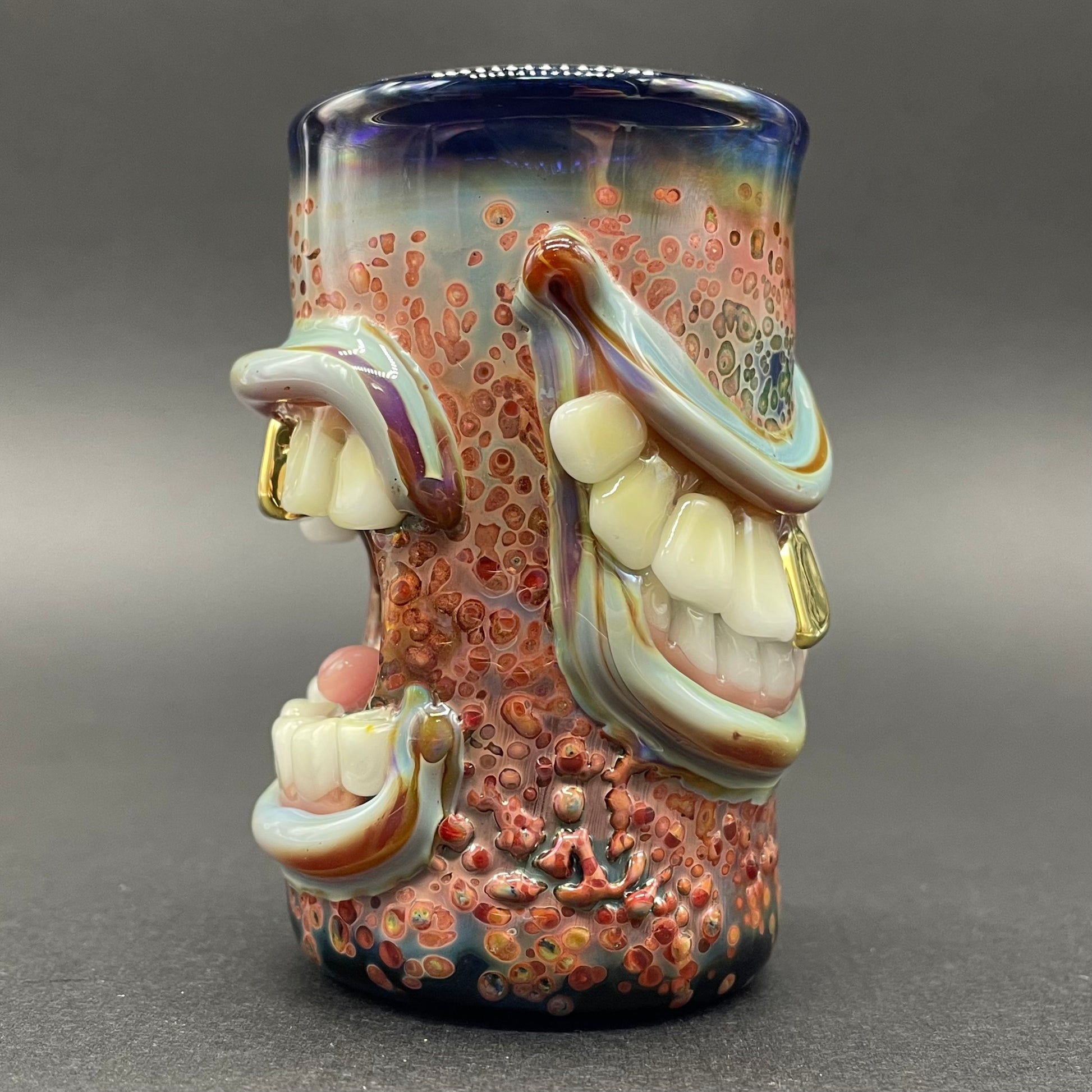 Too many mouths to feed shot glass detail view - premium glass art