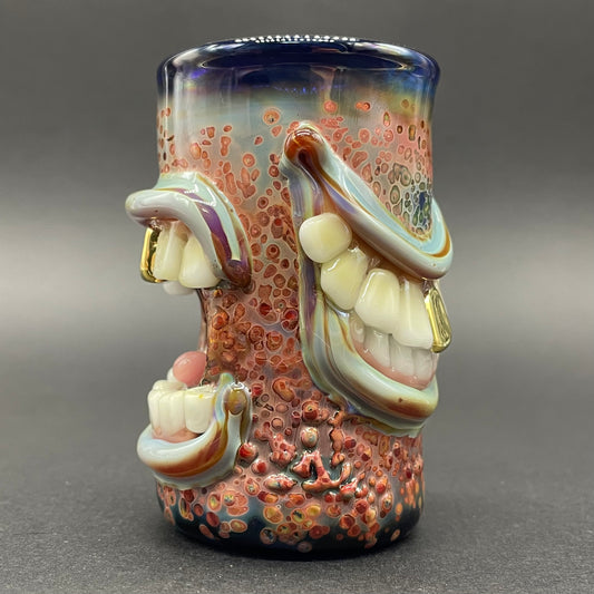 Too many mouths to feed shot glass detail view - premium glass art
