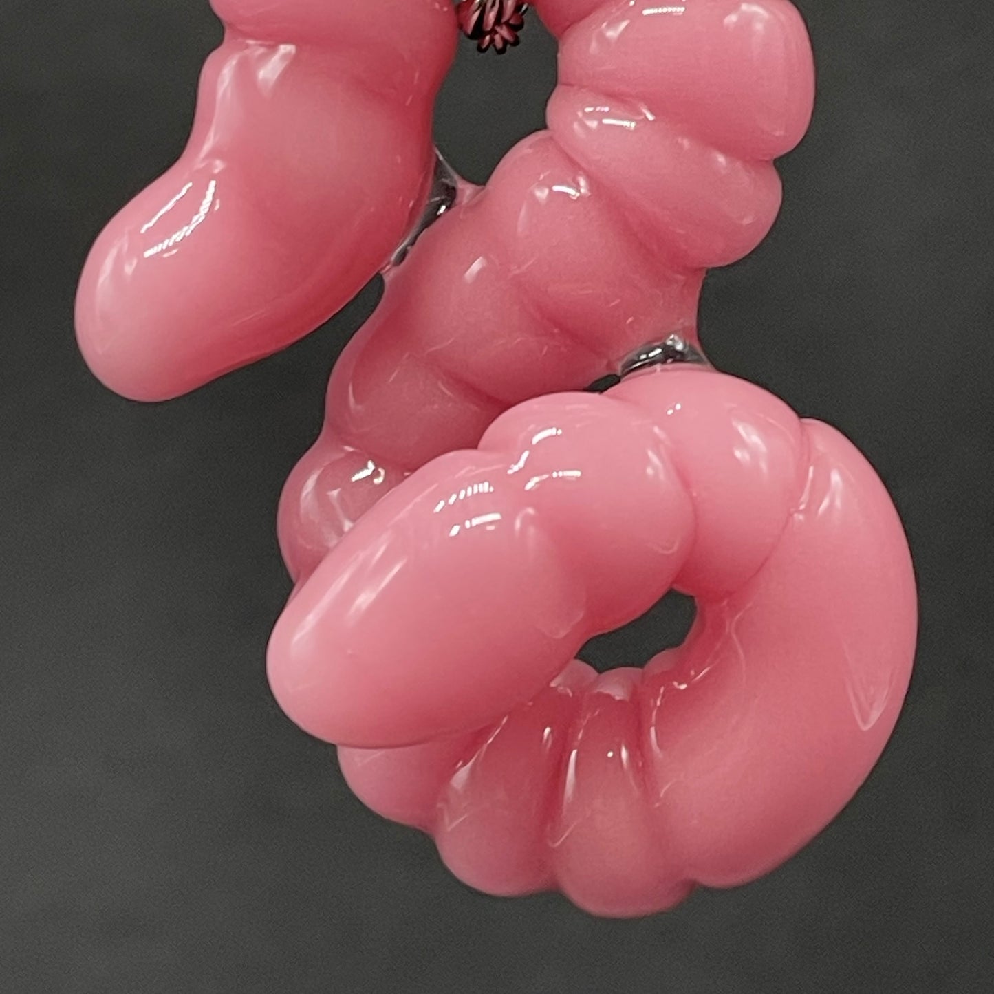 glass earthworm pendant