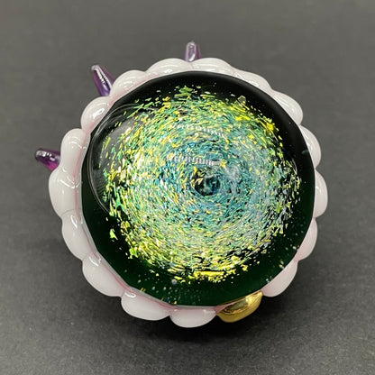 Hungry Dichroic marble by Leviathan Glass - artisan detail