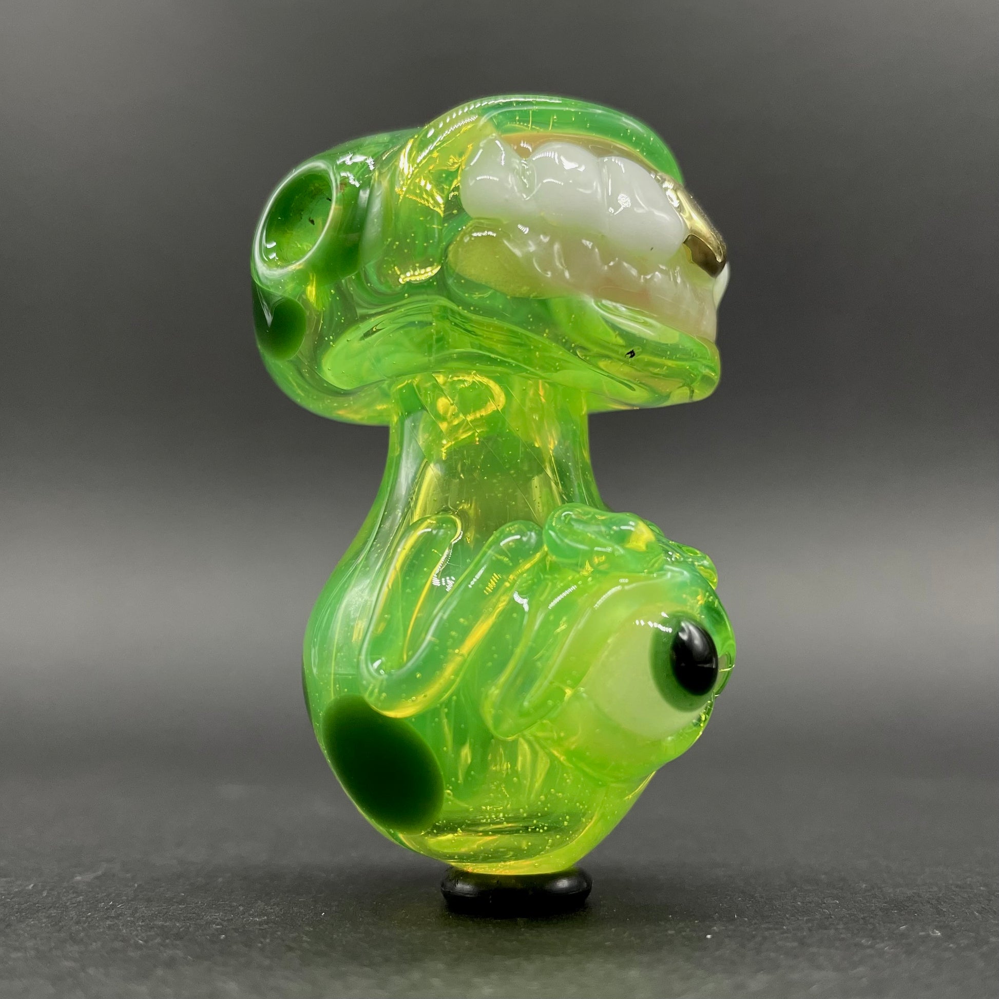 Hand-blown Green slime mushroom monster - Leviathan Glass original