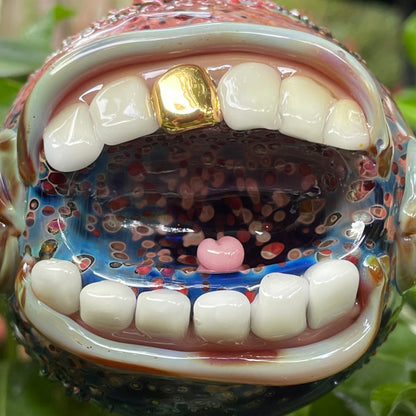 Hand blown glass monster watering globe