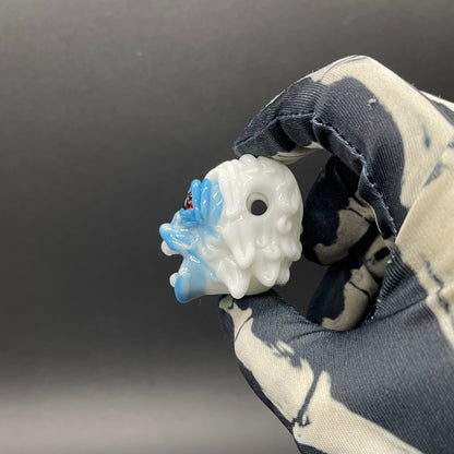 Blown glass yeti pendant