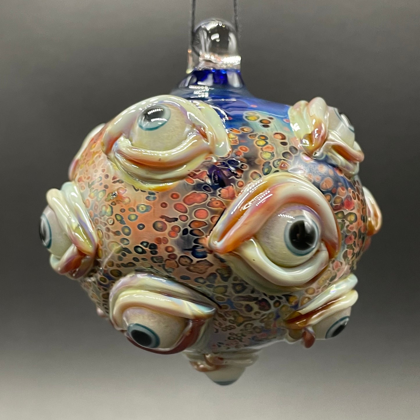 All seeing Argus ornament detail view - premium glass art