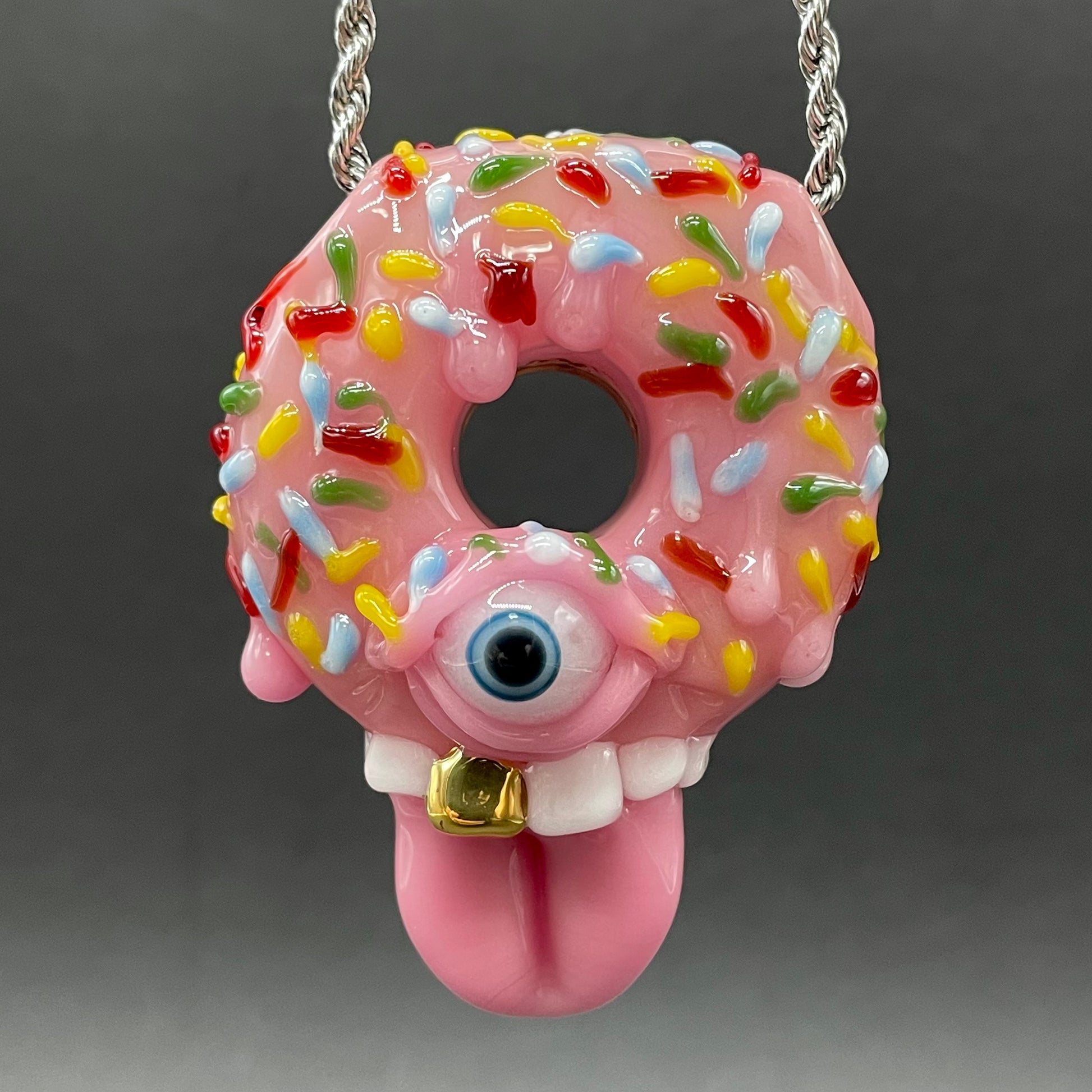 Hand-blown Mmmm doughnuts - Leviathan Glass original
