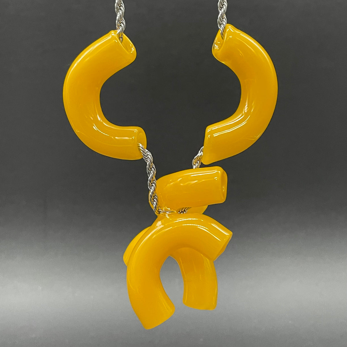 Macaroni and cheese necklace