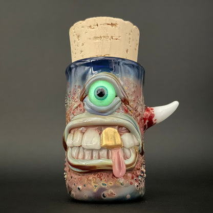 Hand-blown Cyclops cork jar - Leviathan Glass original