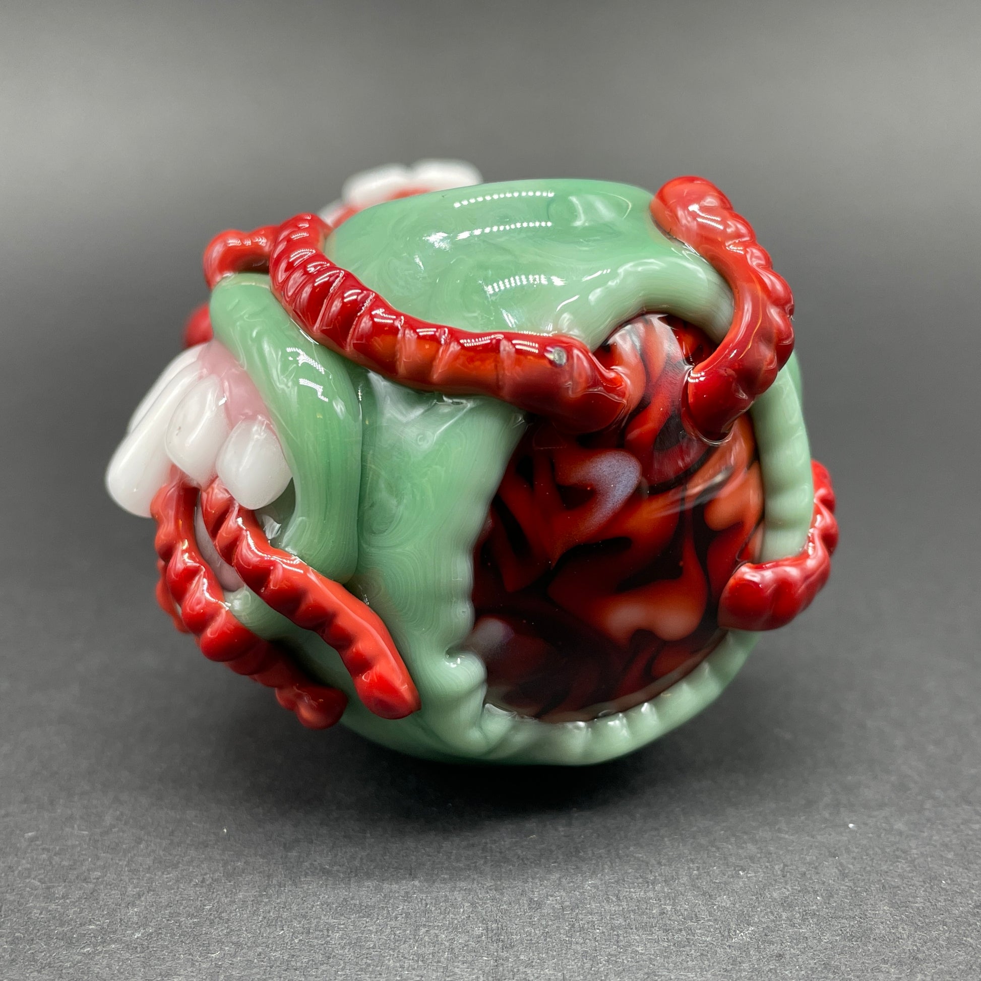 Artisan glass Worm food spoon - detailed craftsmanship