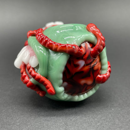 Artisan glass Worm food spoon - detailed craftsmanship