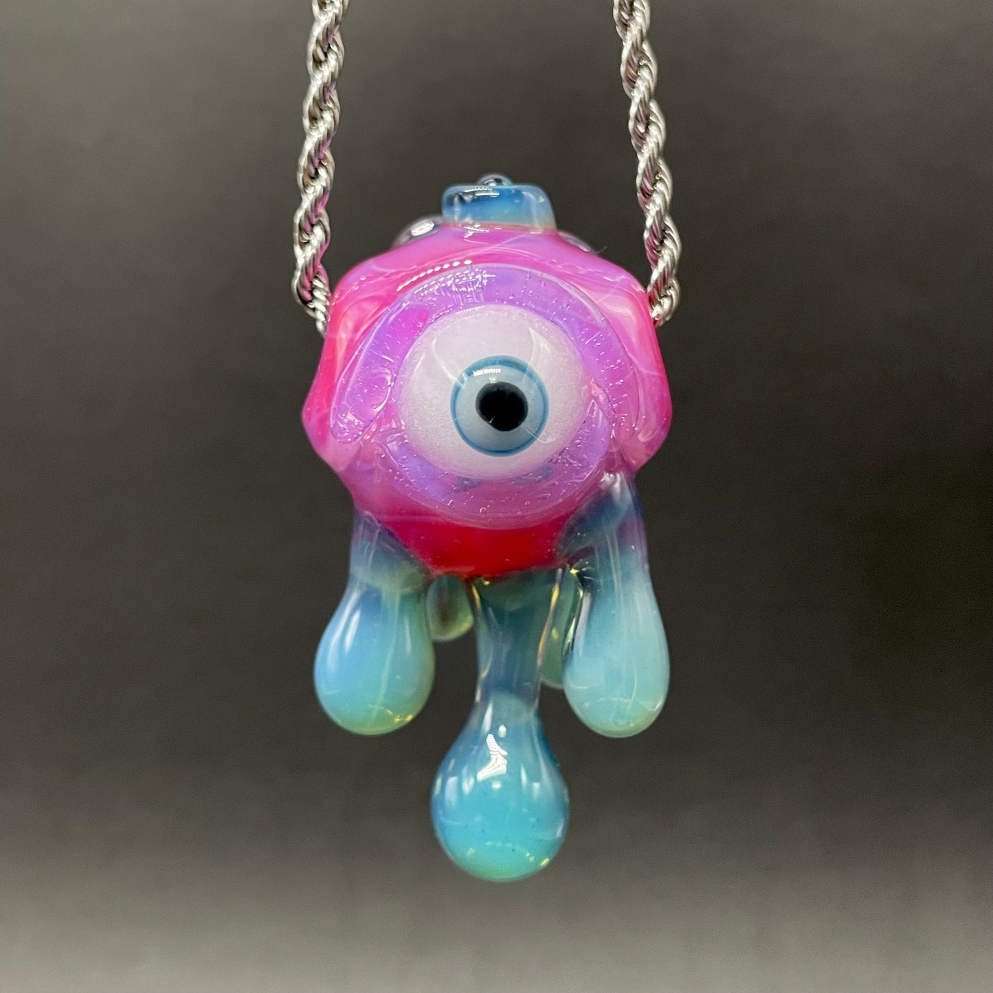 Drippy cyclops glass pendant