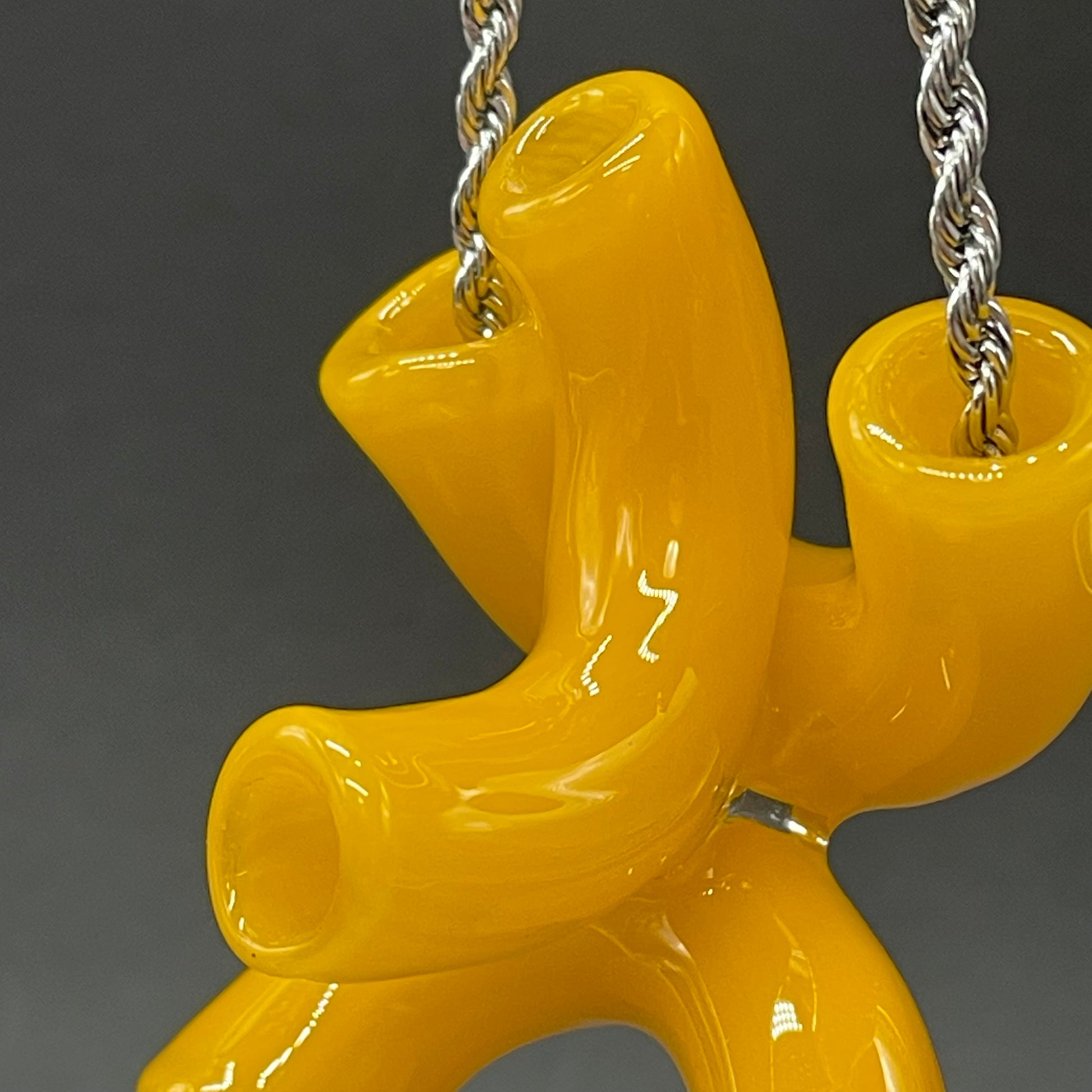 Premium Macaroni and cheese necklace - collectible glass art