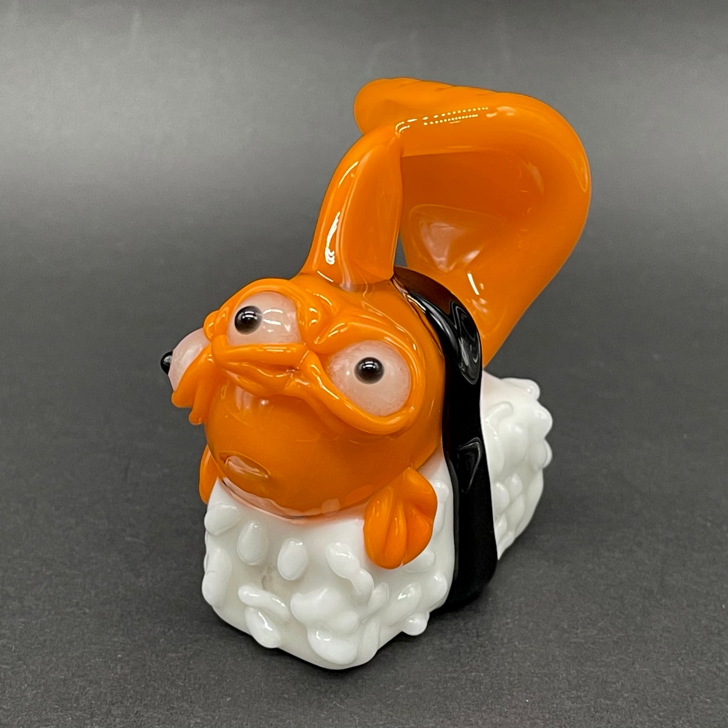 Mutant three eyed fish sushi glass pendant