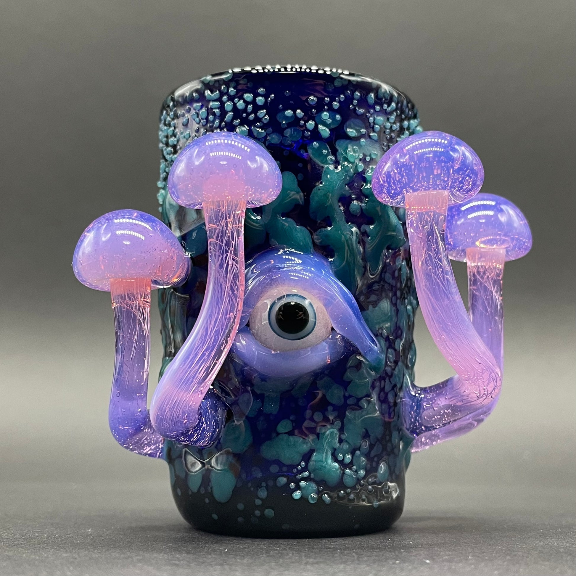 Pink Slime Mushroom Shot Glass detail view - premium glass art