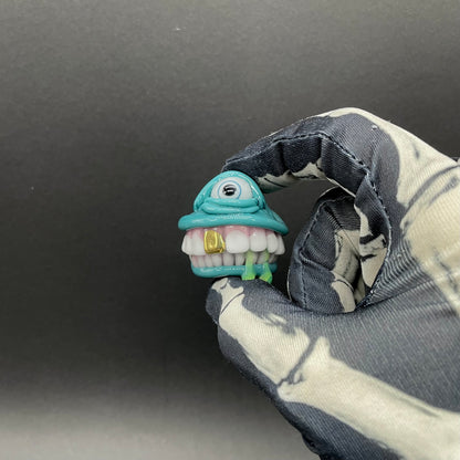 Grinning like a fool glass pendant