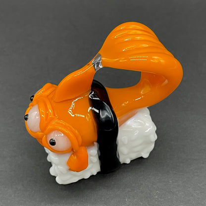 Mutant three eyed fish sushi glass pendant