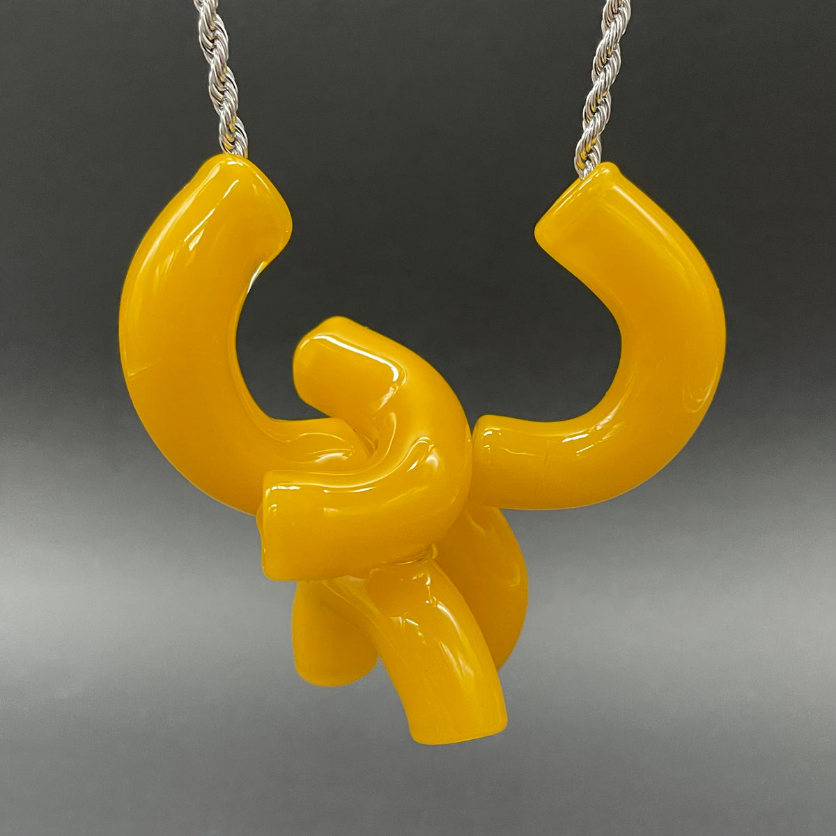 Macaroni and cheese necklace