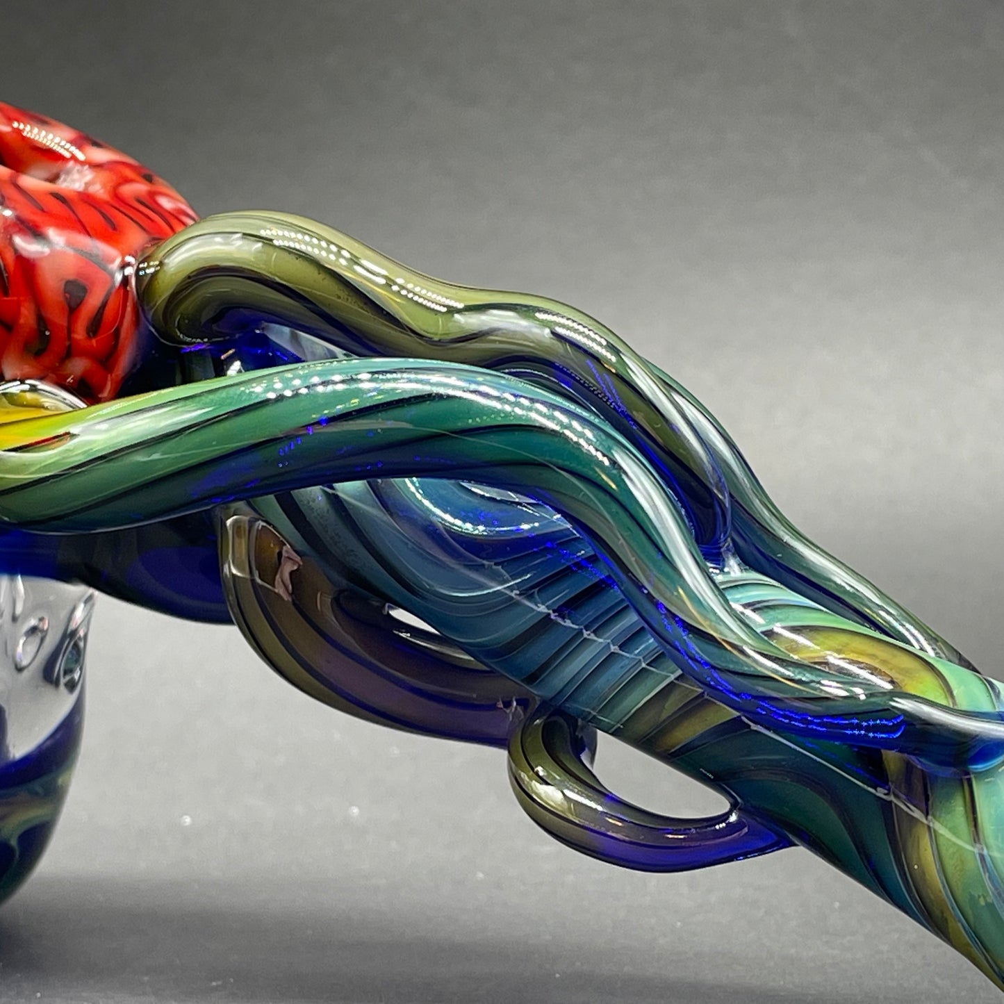 Artisan glass Brain Bubbler - detailed craftsmanship