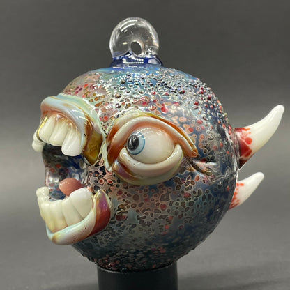 Artisan glass Screaming cyclops ornament - detailed craftsmanship