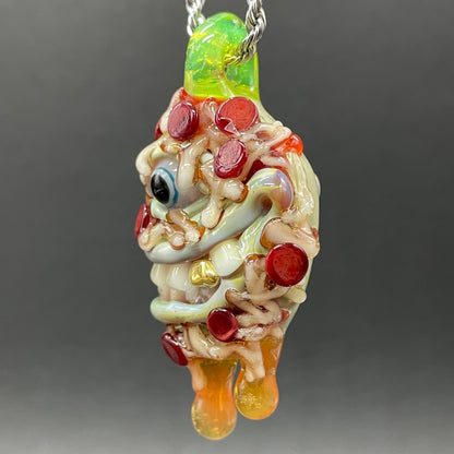 Two halves of one pizza friendship necklace