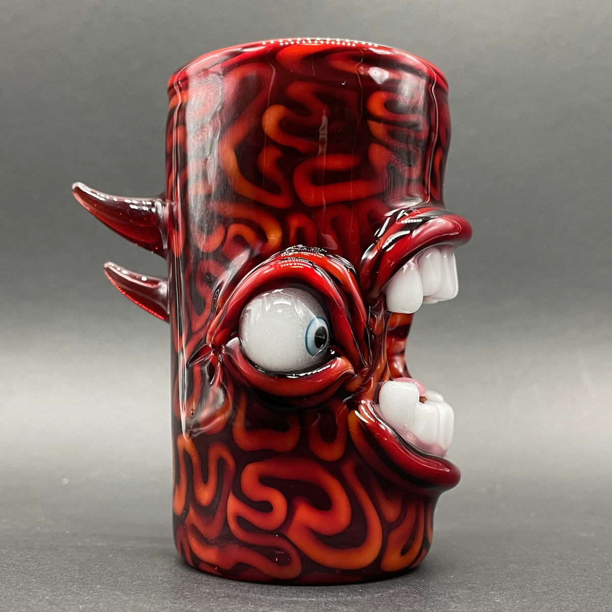 mind scrambler shot glass detail view - premium glass art