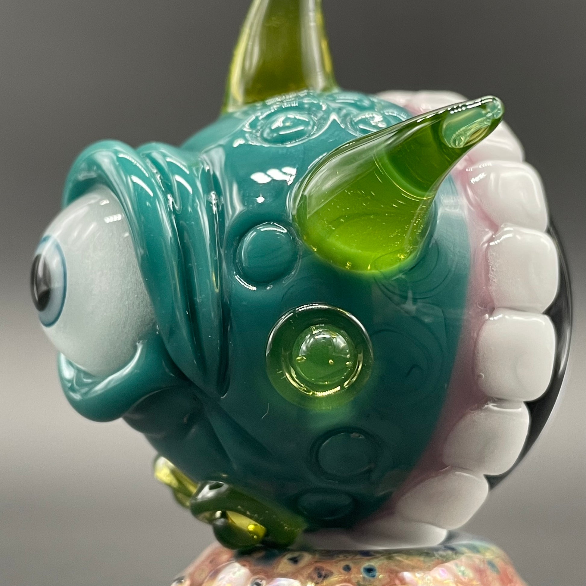Hand-blown Hungry Dichroic marble - Leviathan Glass original