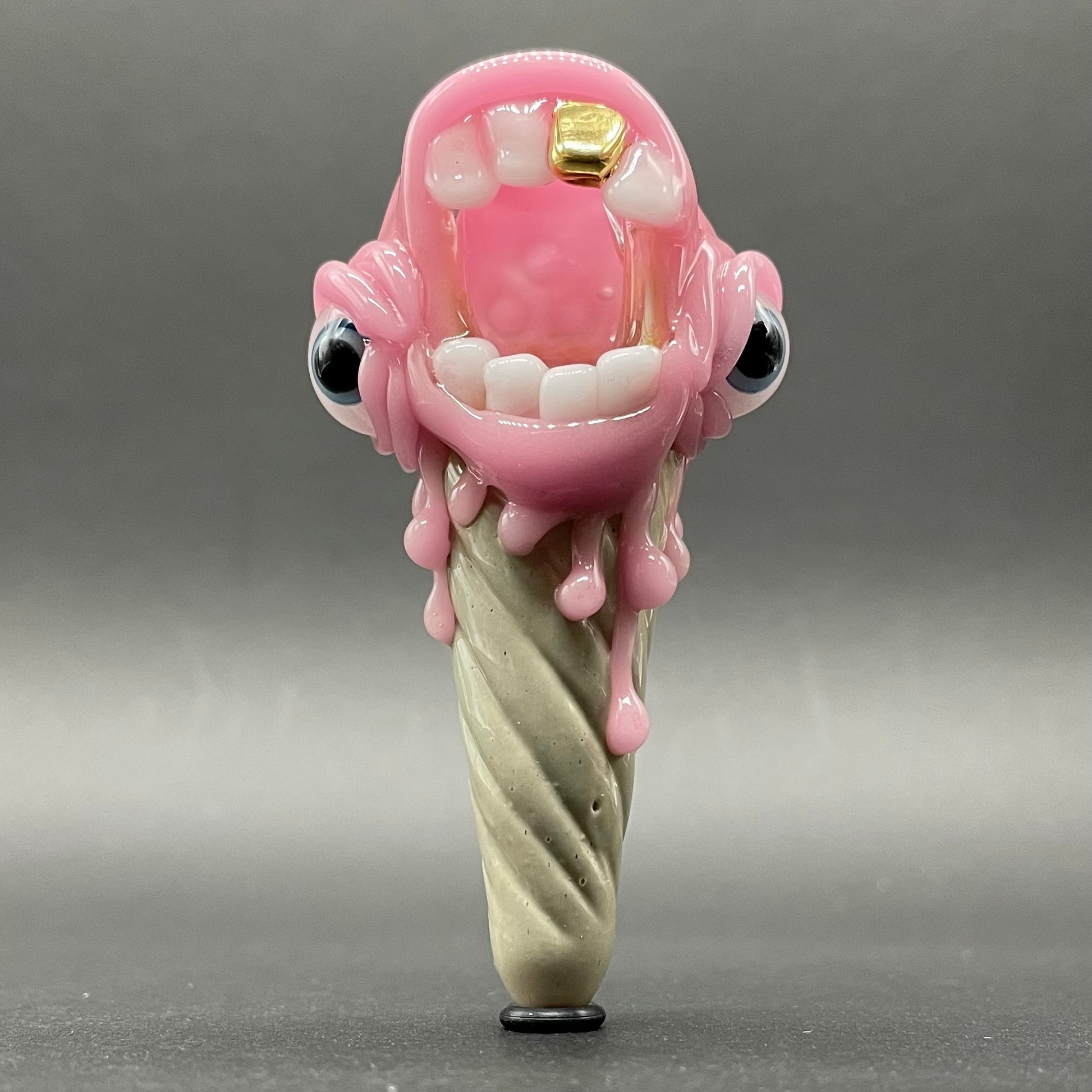 Hand-blown Ice scream cone pendant - Leviathan Glass original