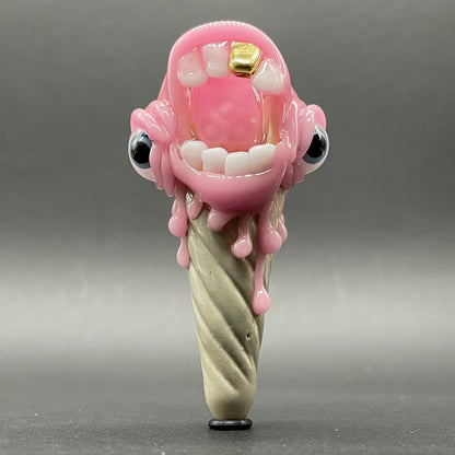 Hand-blown Ice scream cone pendant - Leviathan Glass original
