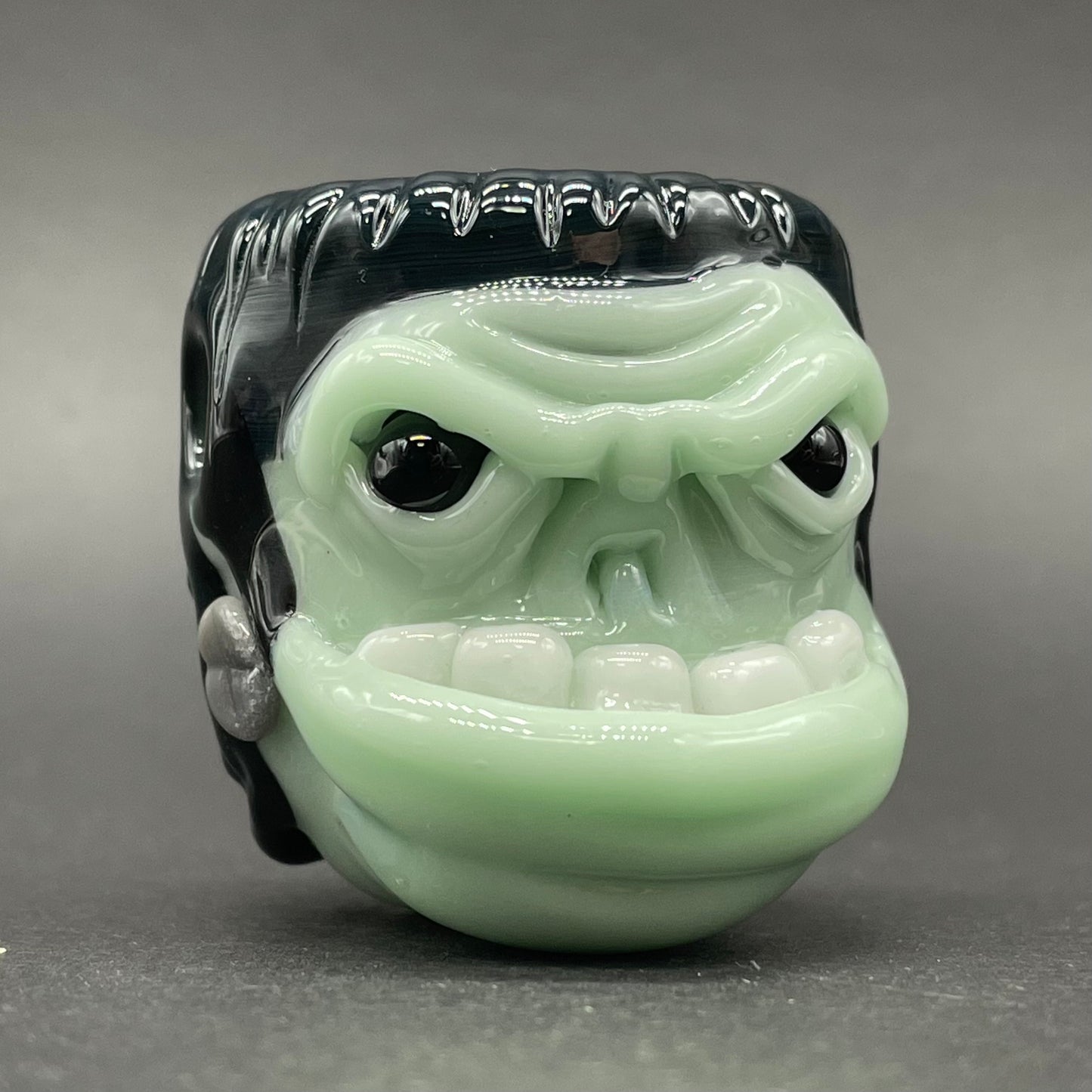 Glass Frankenstein pendant craftsmanship - artisan glass work