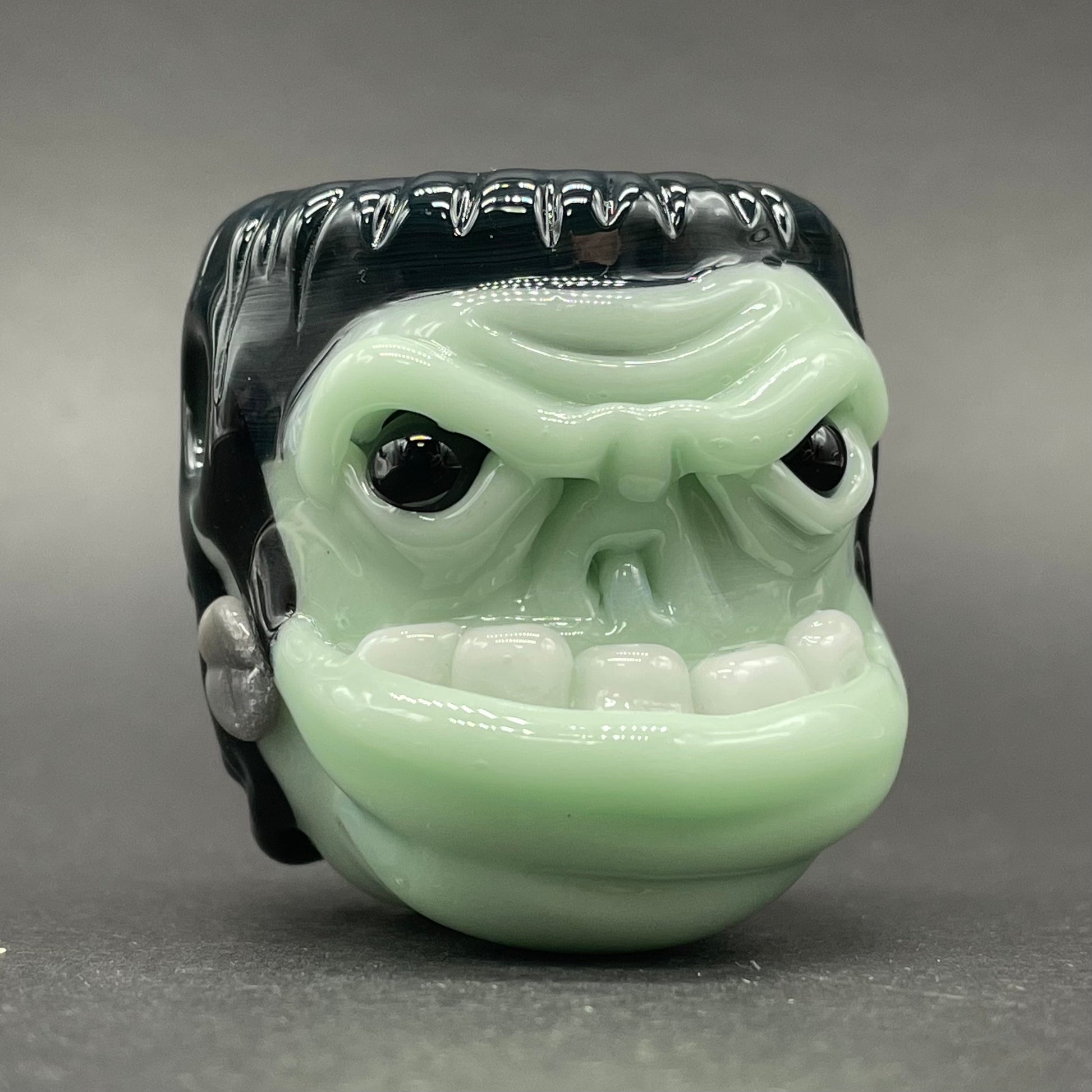 Glass Frankenstein pendant craftsmanship - artisan glass work
