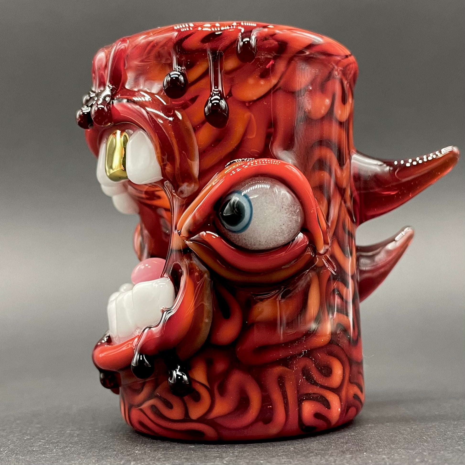 mind scrambler shot glass detail view - premium glass art