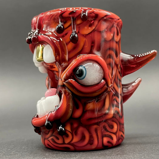 mind scrambler shot glass detail view - premium glass art