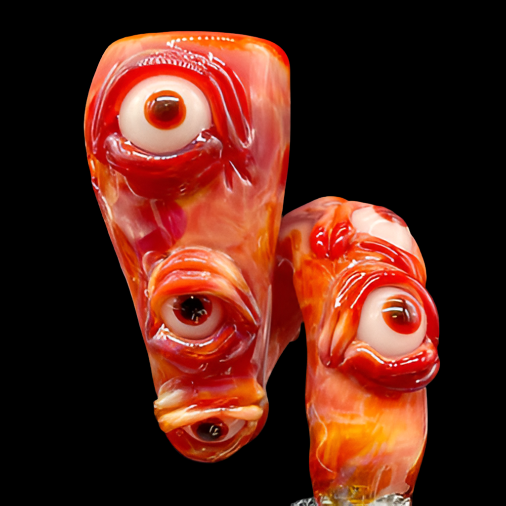 Hand-blown glass 14mm Loopty Loop Slide by Leviathan Glass
