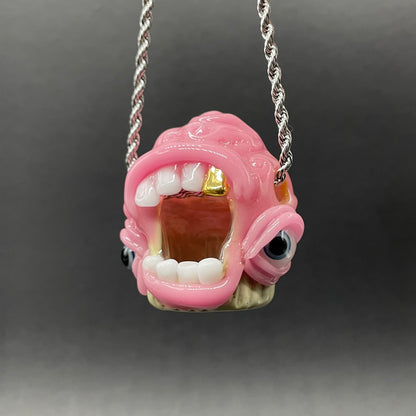 Hand-blown glass Cupcake pendant by Leviathan Glass