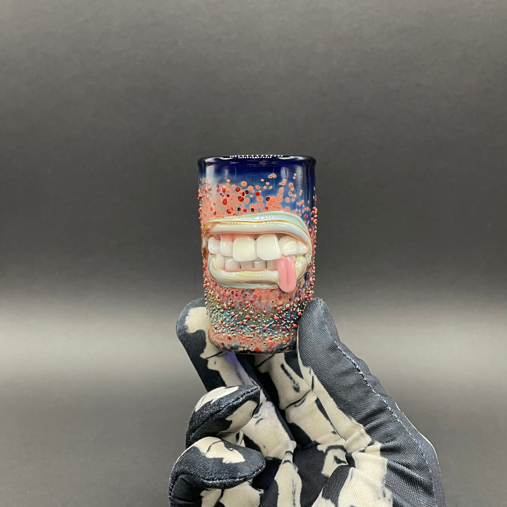 MOUTH shot glass by Leviathan Glass - artisan detail