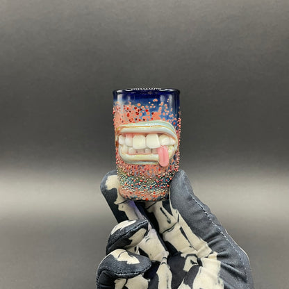 MOUTH shot glass by Leviathan Glass - artisan detail