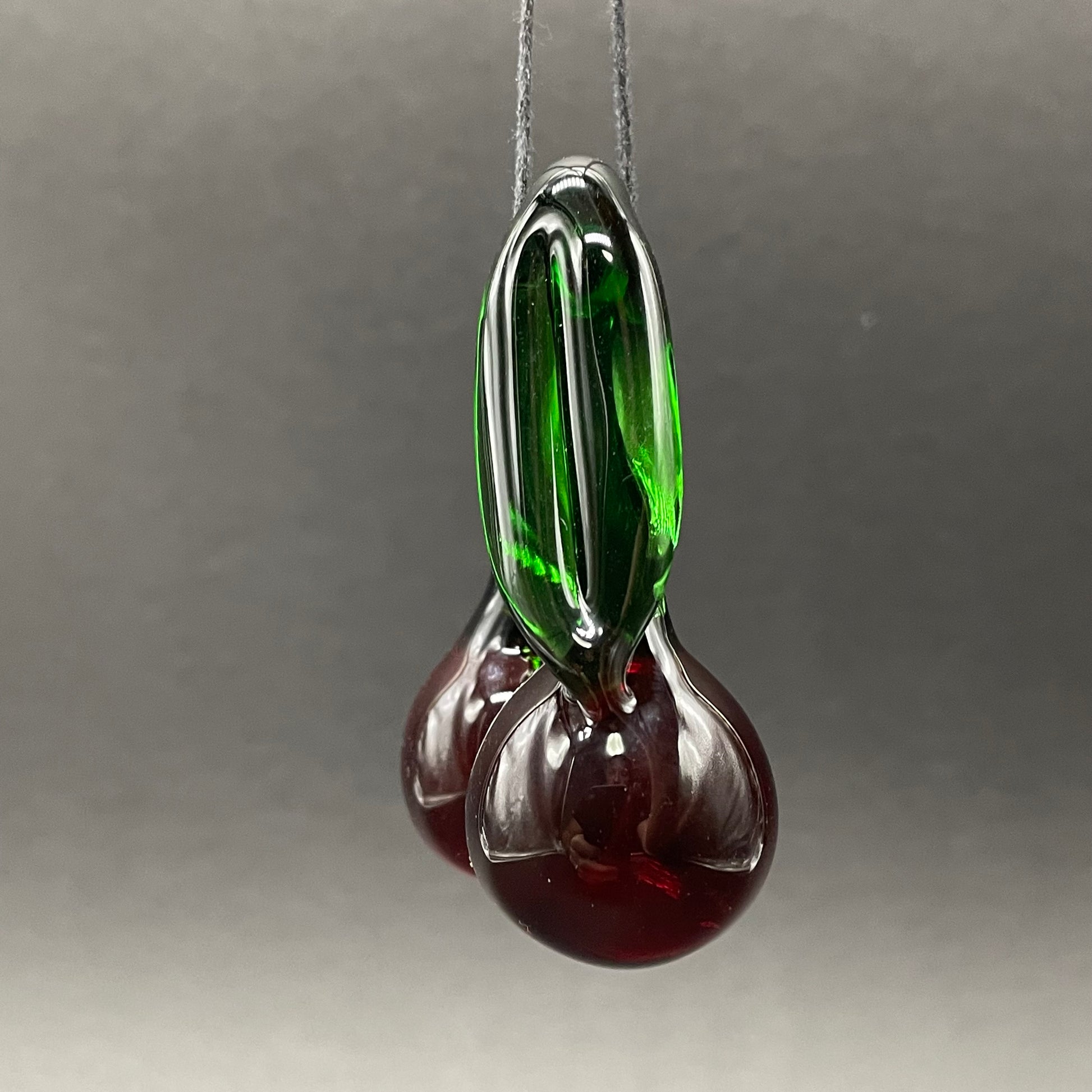 Leviathan Glass Transparent cherry pendant - hand-blown art
