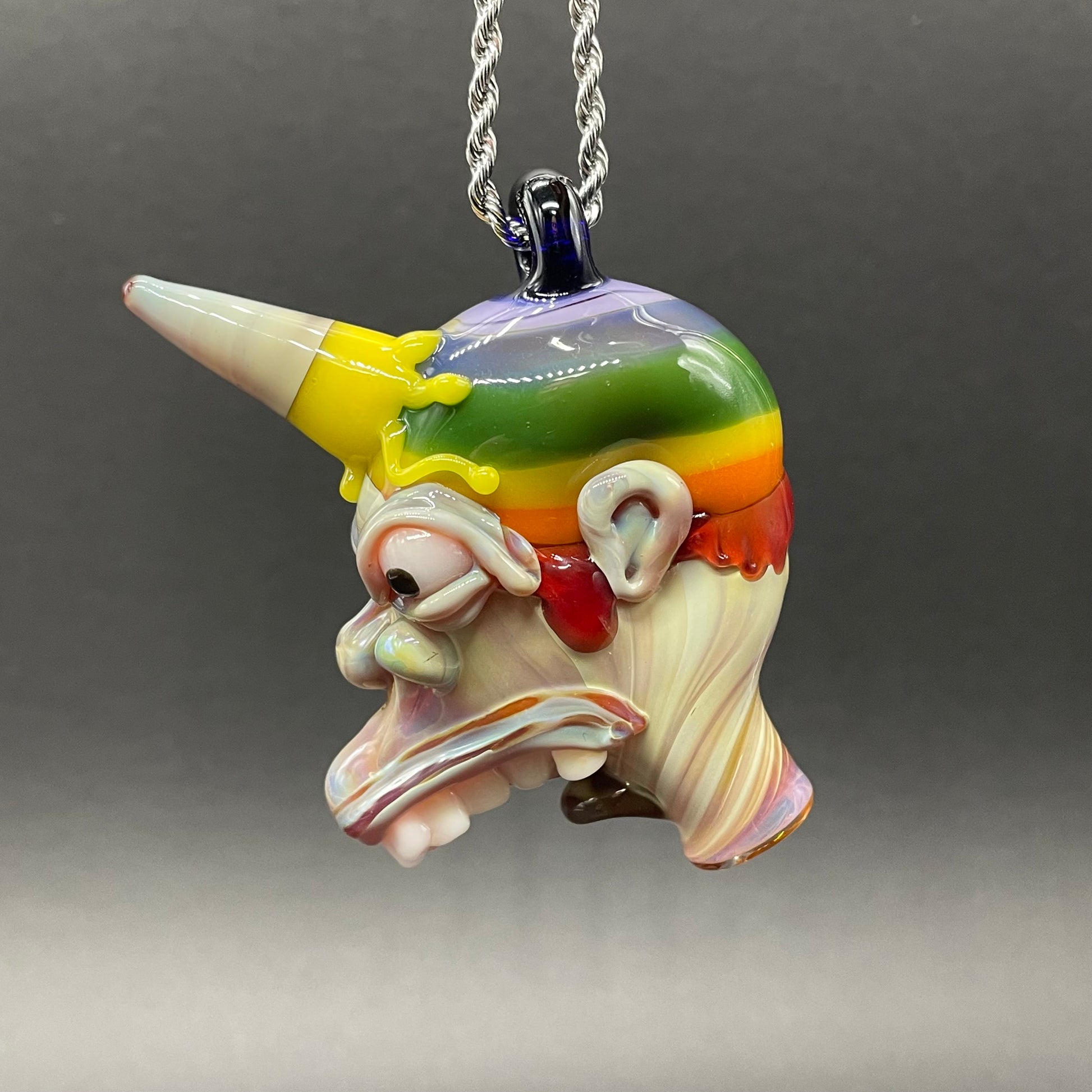 Hand-blown Ice cream kid glass pendant - Leviathan Glass original