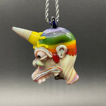Hand-blown Ice cream kid glass pendant - Leviathan Glass original