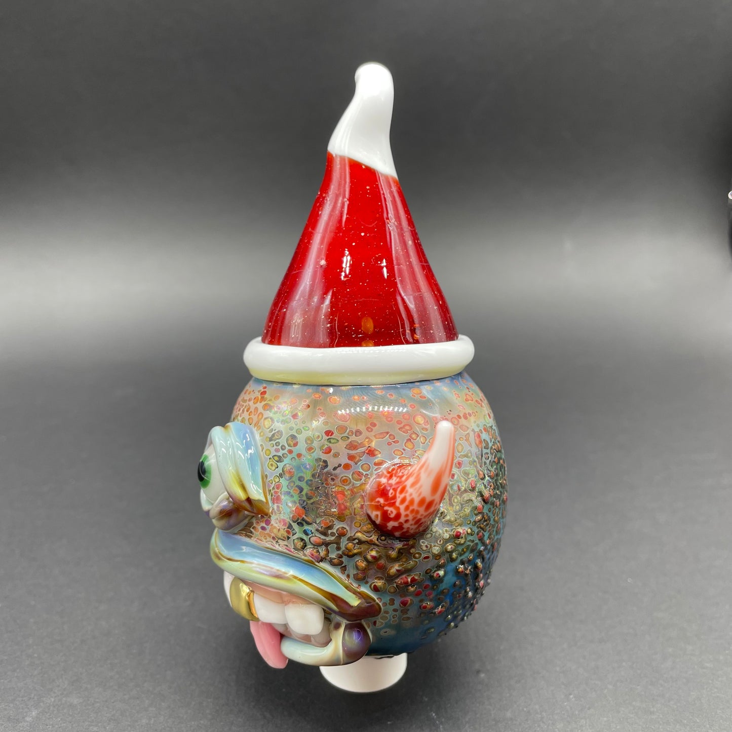 Santa hat cyclops ornament craftsmanship - artisan glass work