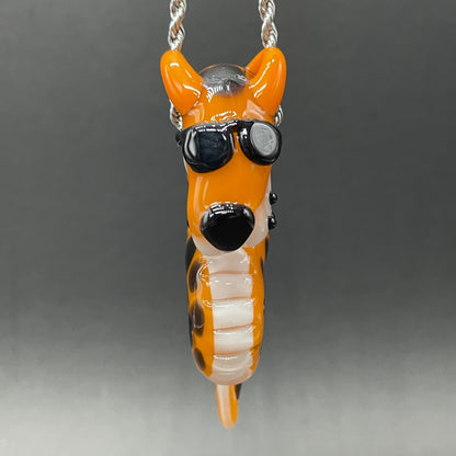 Slithering Chester Cheetah glass pendant