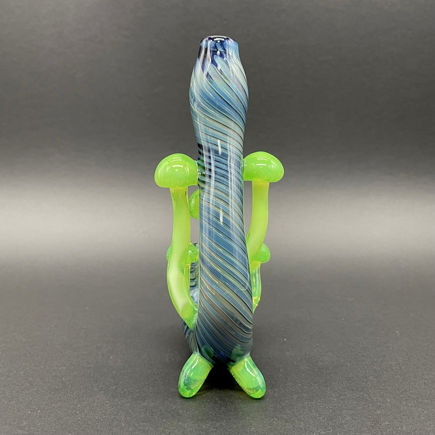 Hand-blown Slime Green Mushroom Sherlock - Leviathan Glass original