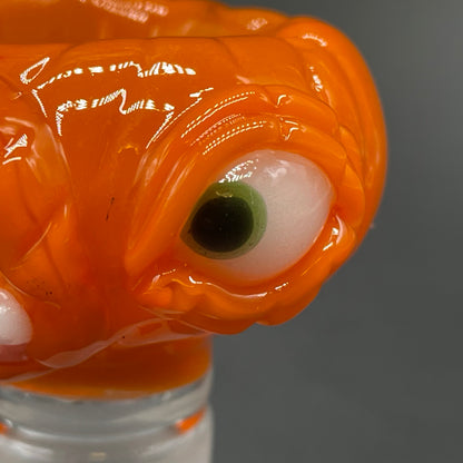 18mm Screaming pumpkin slide glass art - premium handcrafted piece